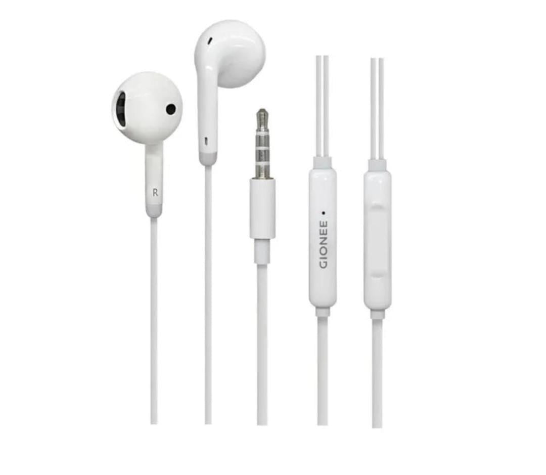 Wired Earphones White ABS Plastic 65cm