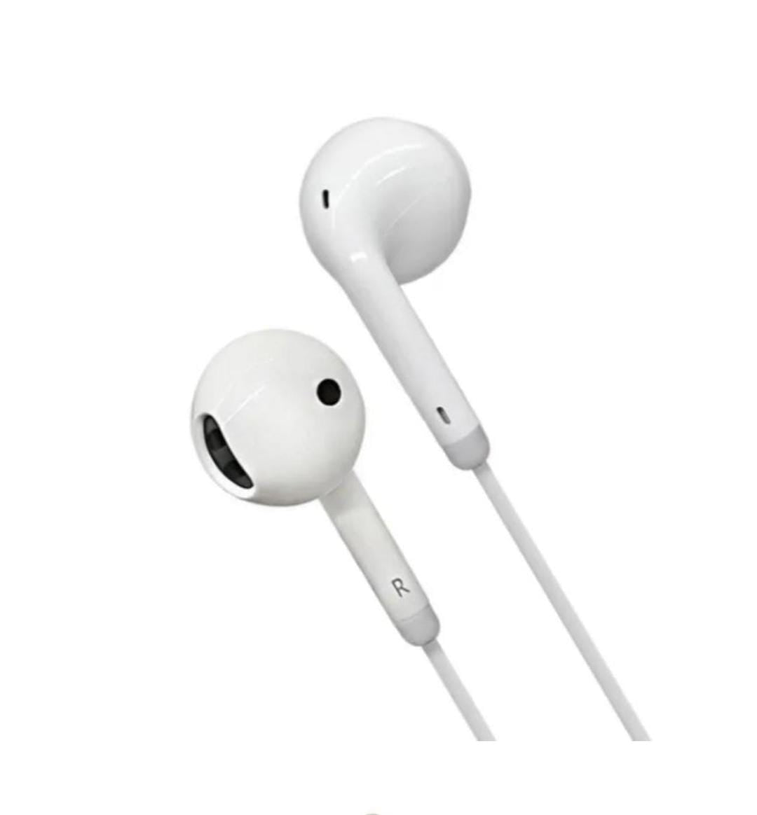 Wired Earphones White ABS Plastic 65cm