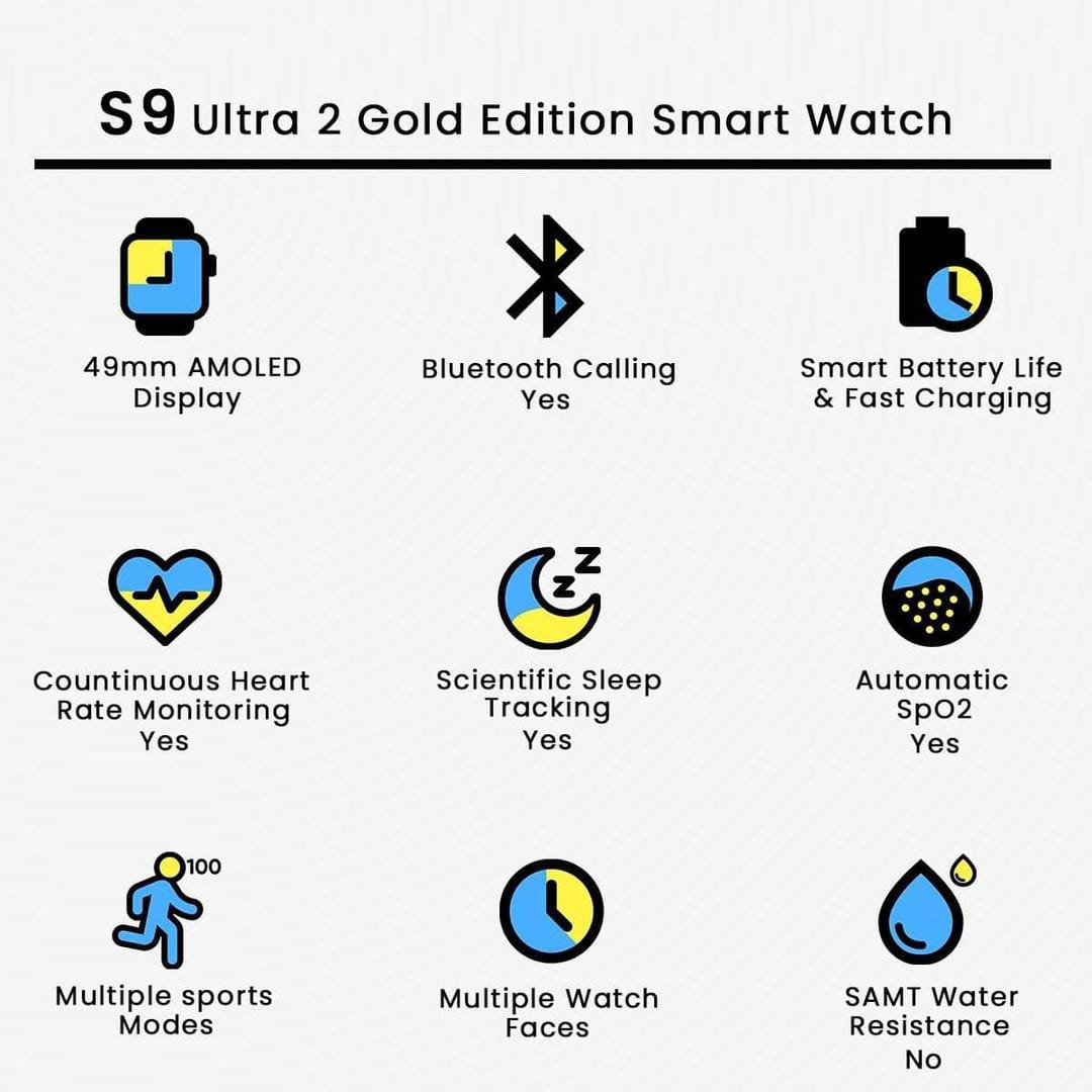 Health Smart Watch - Gold Orange