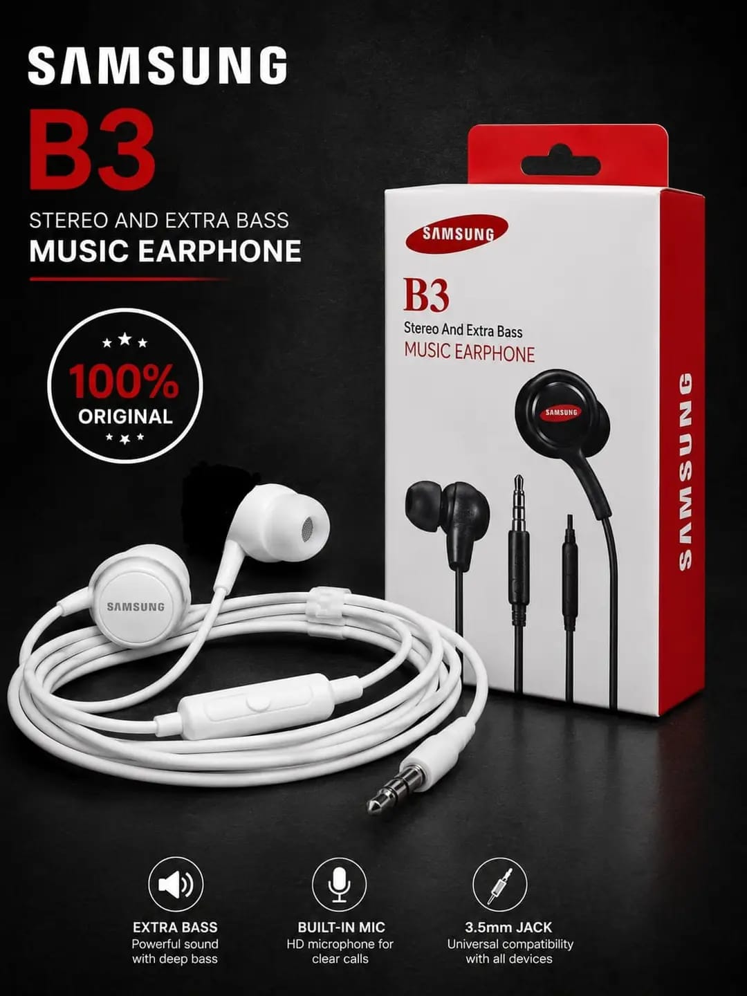 Samsung B3 Handsfree with Microphonwe