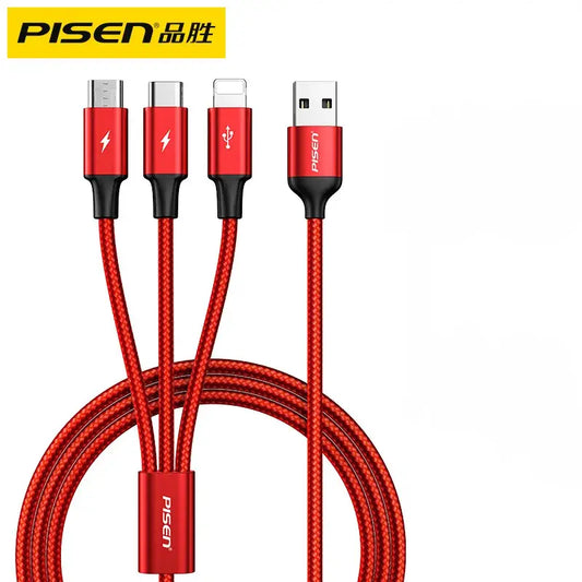 3 in 1 Fast Charging Cable ( USB-C, Lightning & Micro USB)
