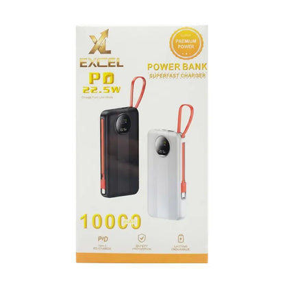 Excel PD 22.5W Power Bank 10000mAh With 2 Cables