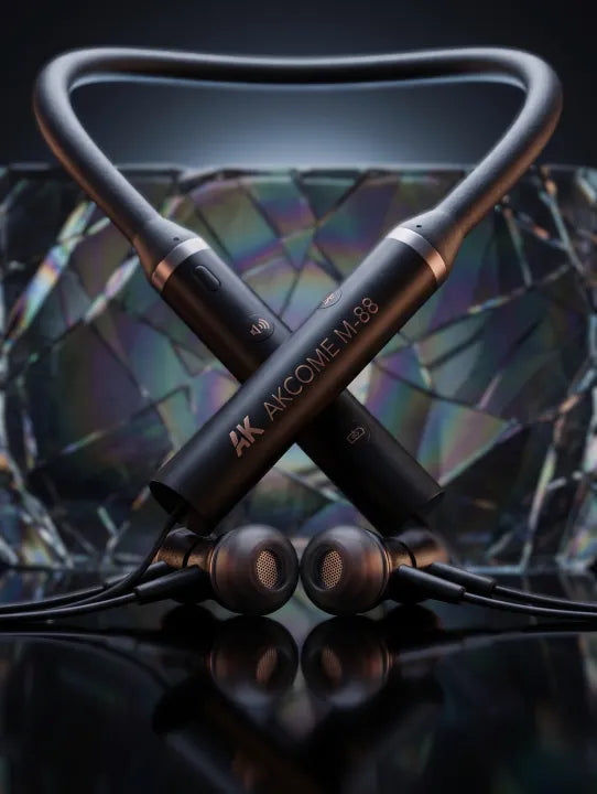 AKCOME M-88 Wireless Neckband Earphones | Bluetooth 5.3, Built-in Mic & Magnetic Buds