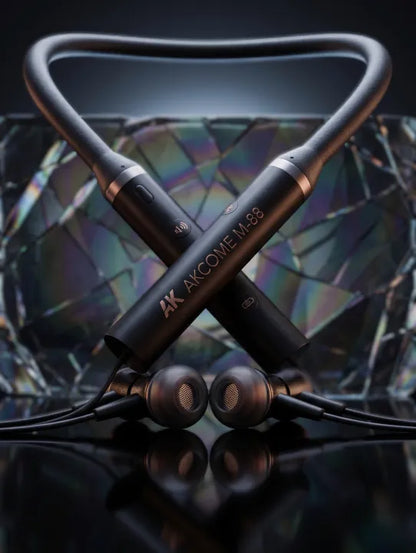 AKCOME M-88 Wireless Neckband Earphones | Bluetooth 5.3, Built-in Mic & Magnetic Buds